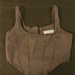 We The Free Brown Crop Top